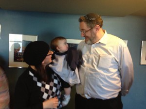 Nachum with Aliza and baby Stareshefsky